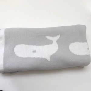Nordstrom Baby Reversible Grey and White Whale Chenille Knit Blanket